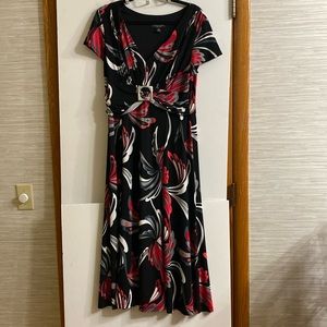 Perceptions New York size 14 dress, red, black, grey white, stretchy material